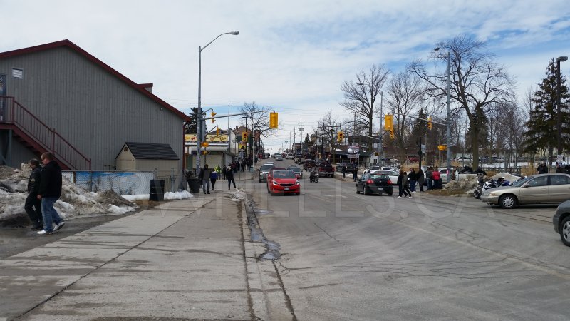 Looking up the street